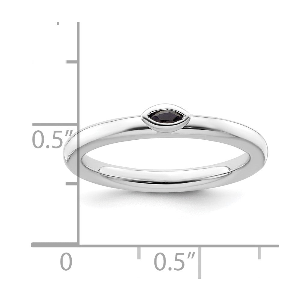 Sterling Silver Stackable Expressions Created Sapphire Ring Size -10
