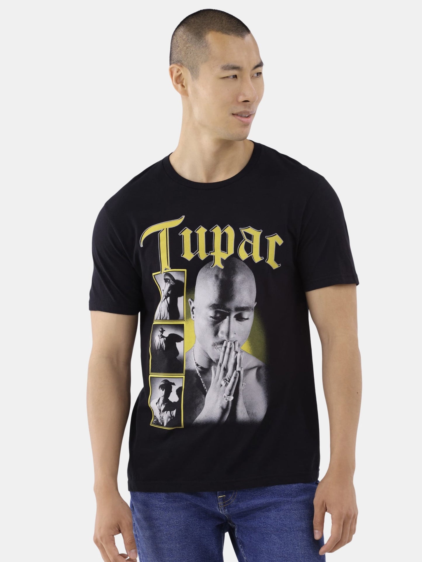 Tupac Men's & Big Men's Gold Graphic Tee with Short Sleeves, Sizes S-3XL