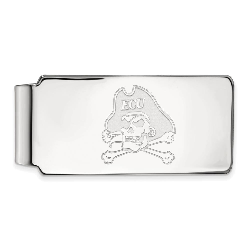 Sterling Silver LogoArt Official Licensed Collegiate East Carolina University (ECU) Money Clip
