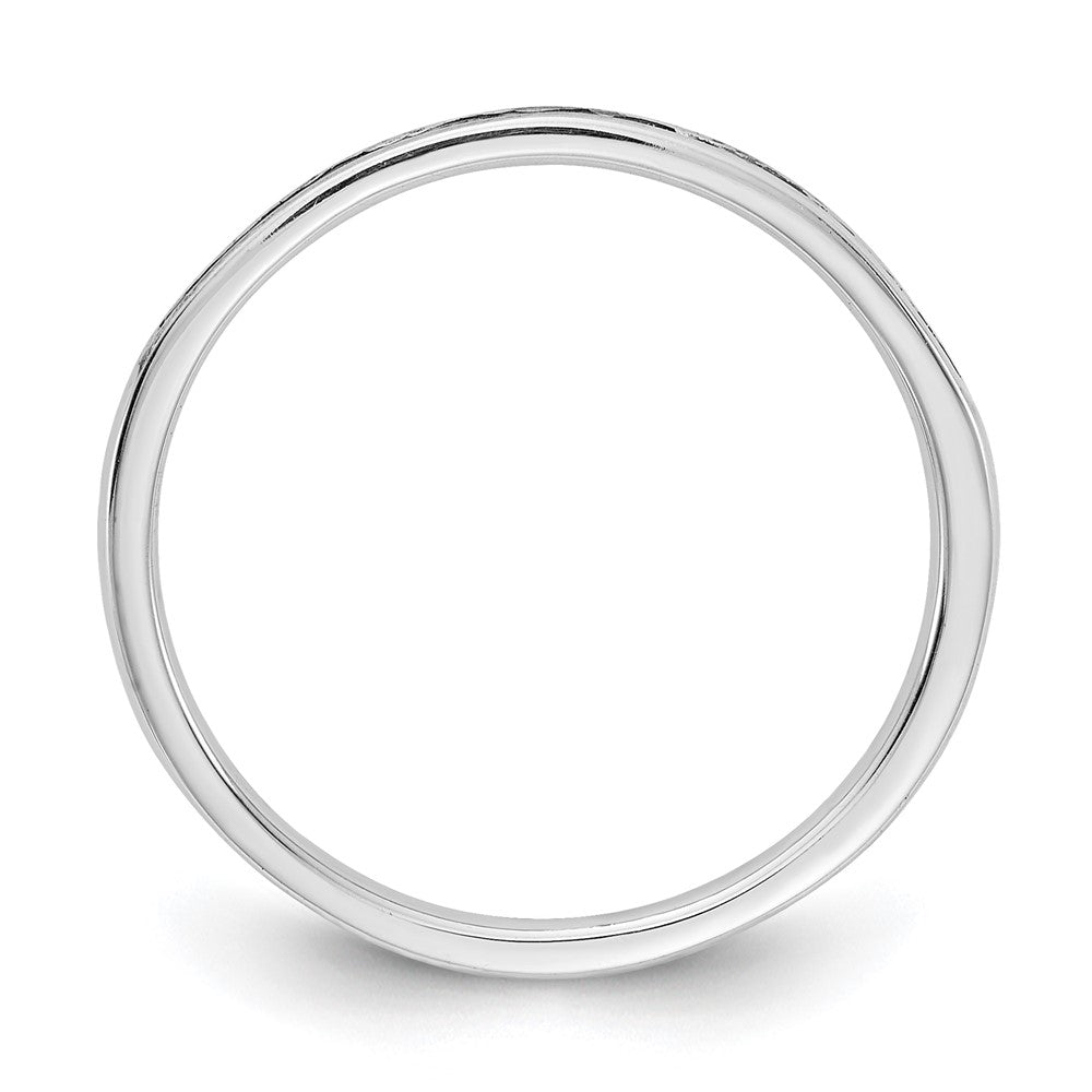 10K White Gold Diamond Channel Band Size 6.75