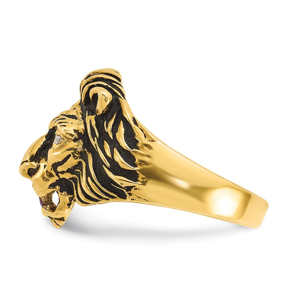 SS & GP IBGoodman Cr. Ruby & CZ Complete Ring