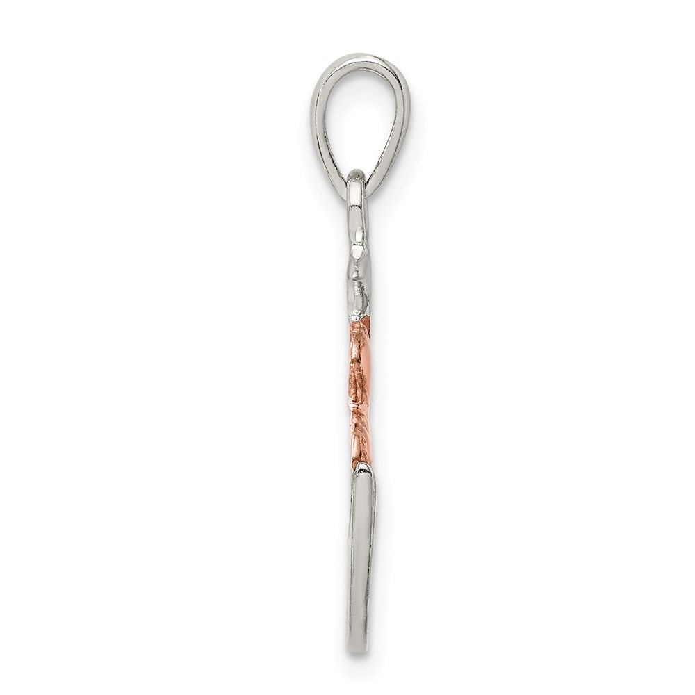 Sterling Silver & Rose Tone Enamel ALWAYS SISTER..FRIEND Pendant