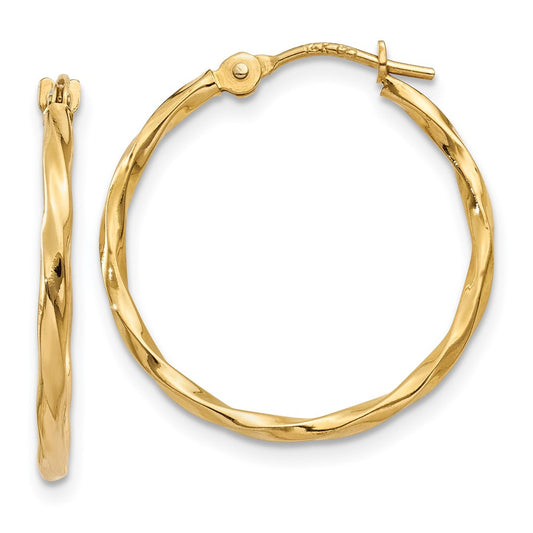 10k Twist Hoop Earrings