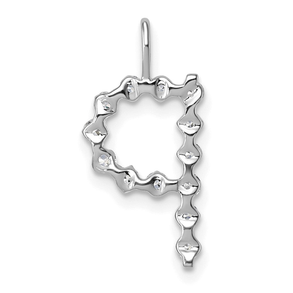 True Origin 14k White Gold 3/8 carat Lab Grown Diamond VS DEF Alphabet P Pendant