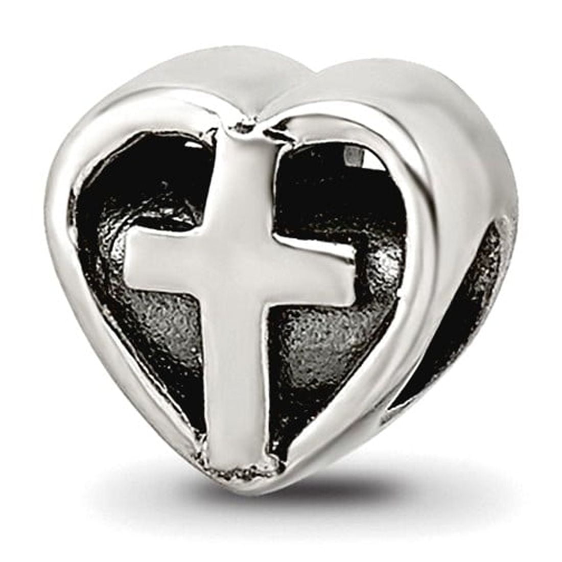 Sterling Silver Reflections Kids Heart w/Cross Bead