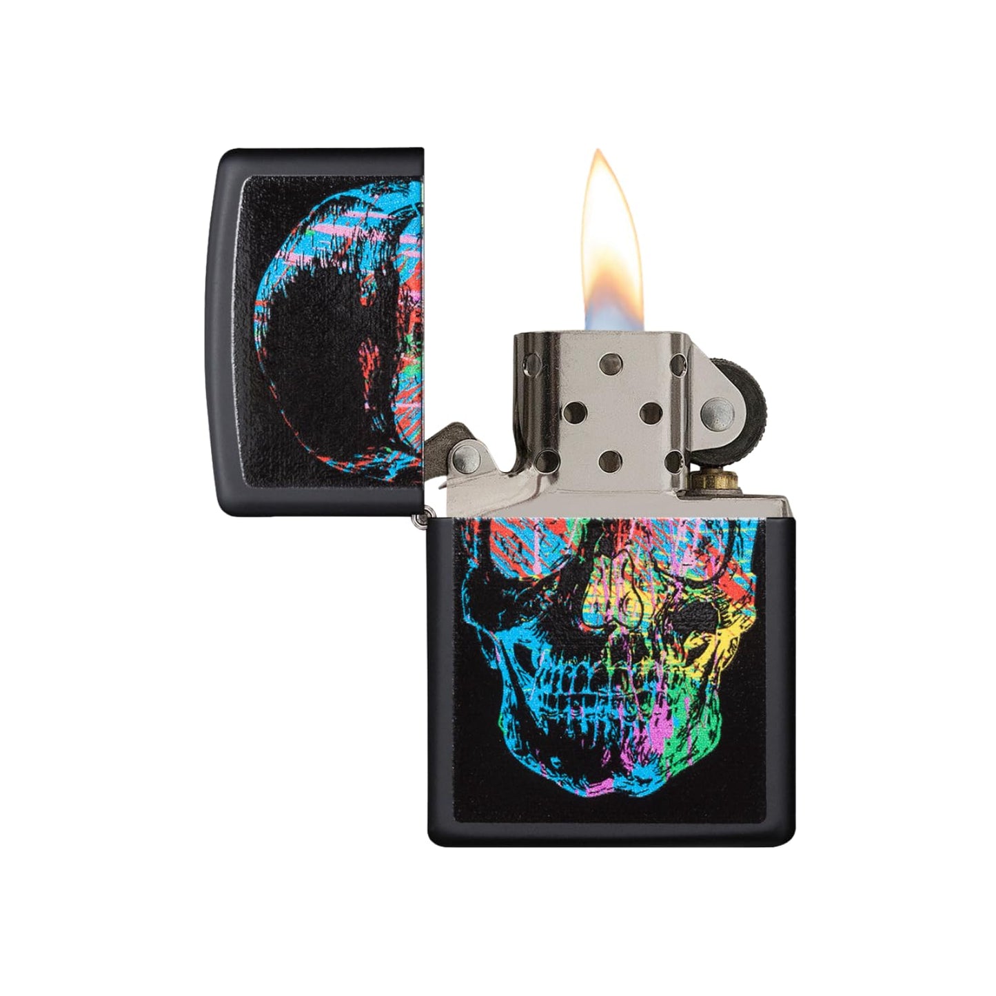 Zippo Colorful Skull Black Matte Pocket Lighter