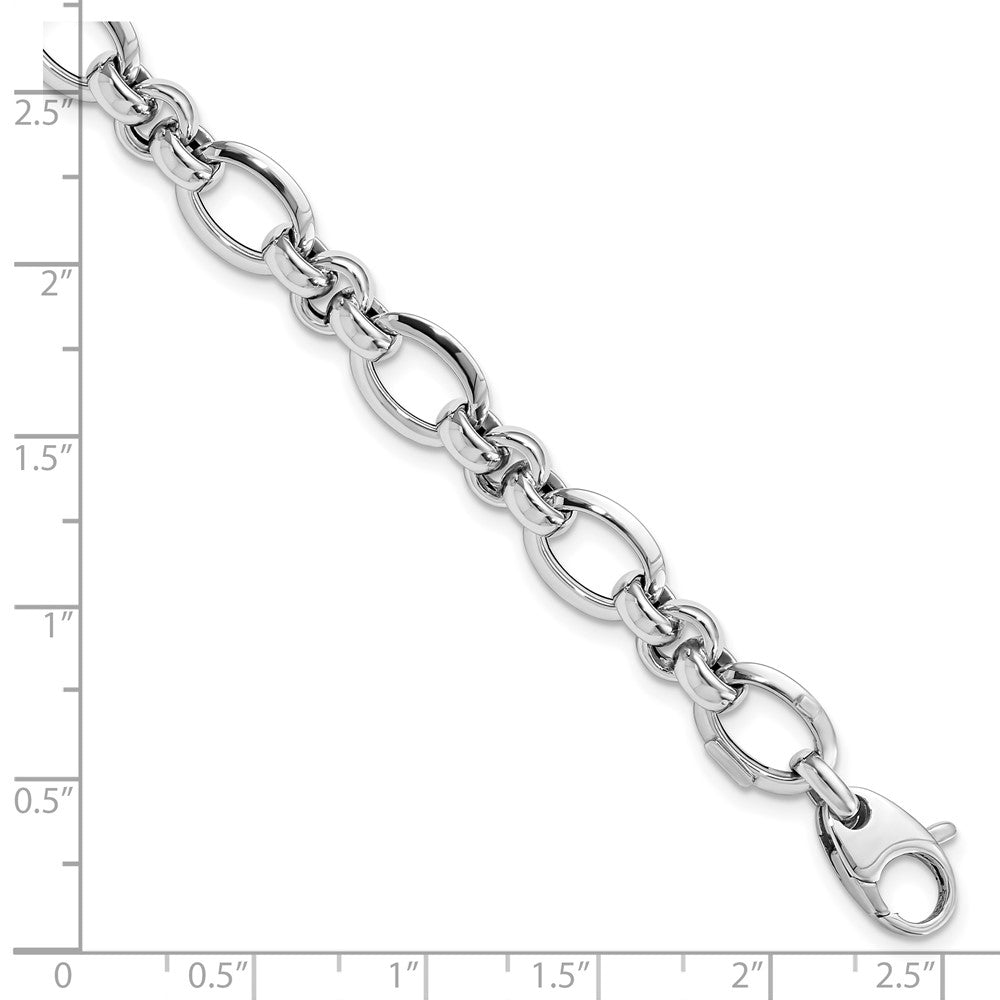 14K White Gold Polished Bracelet 7.5  inches