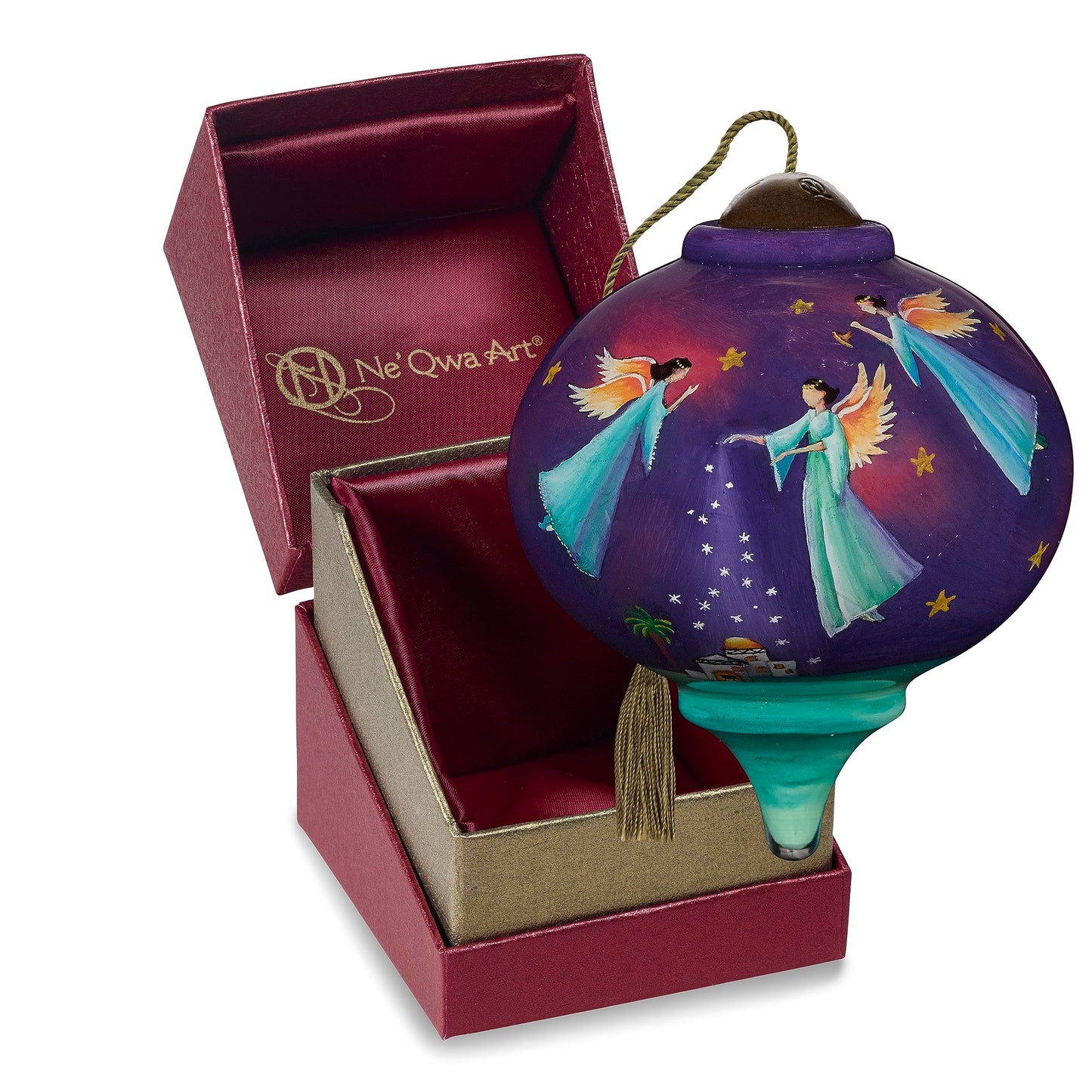 Neqwa Art Sweetly Singing O'er the Plains by Sarah Summers Hand-painted Glass Ornament
