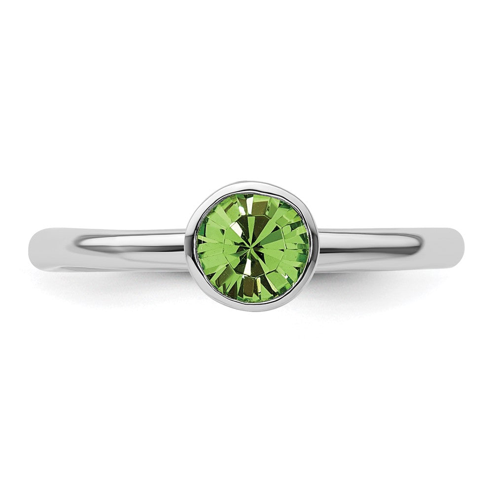 Sterling Silver Stackable Expressions High 5mm August Crystal Ring Size -10