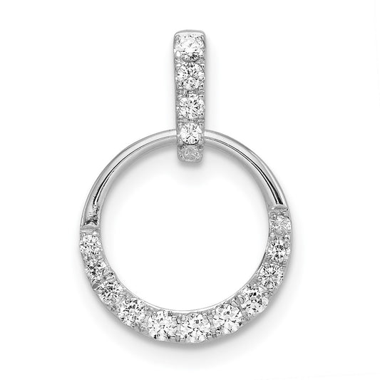 14k White Gold 1/4 carat Lab Grown Diamond VS/SI+ G+ Circle Dangle Pendant