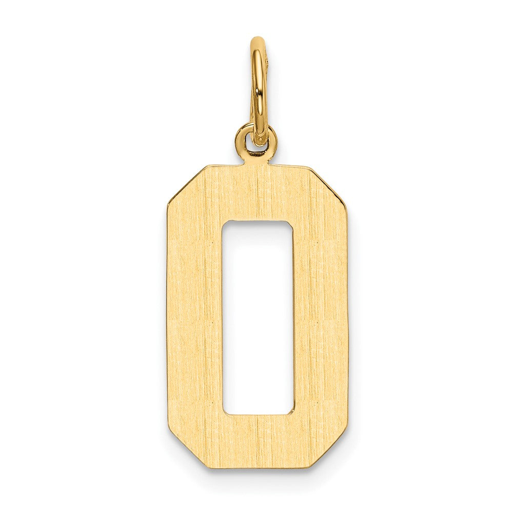 14k Large Polished Number 0 Charm