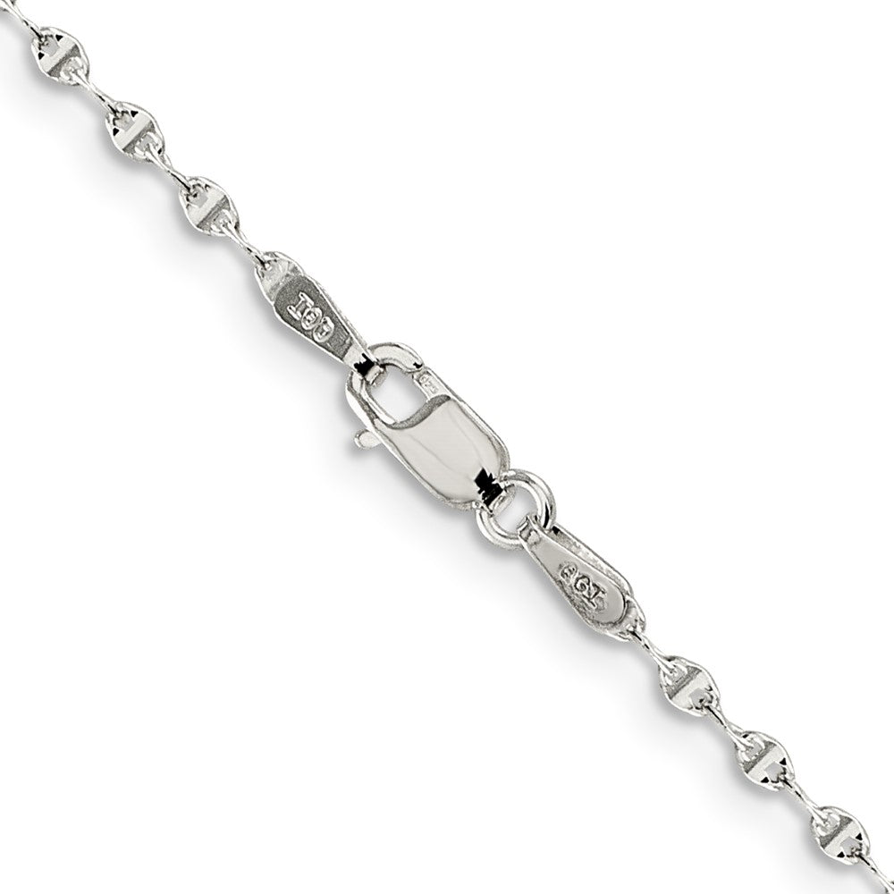Sterling Silver 1.75mm Fancy Wave Flat Link Chain 16 Inches