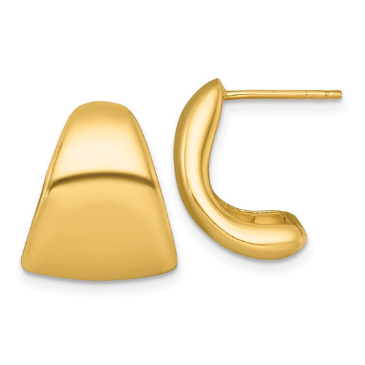 10k Polished Tapered Hollow Post Earrings