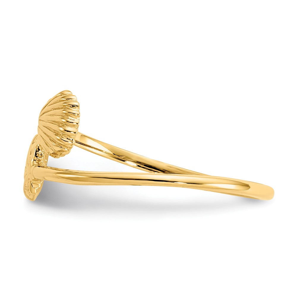 14k Polished Shells Ring Size 7