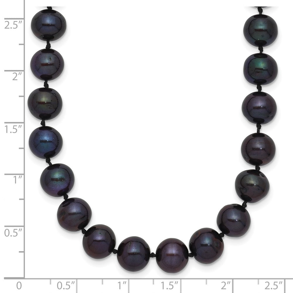 14k 7-8mm Black Near-Round Freshwater Cultured Pearl 18 inch Necklace