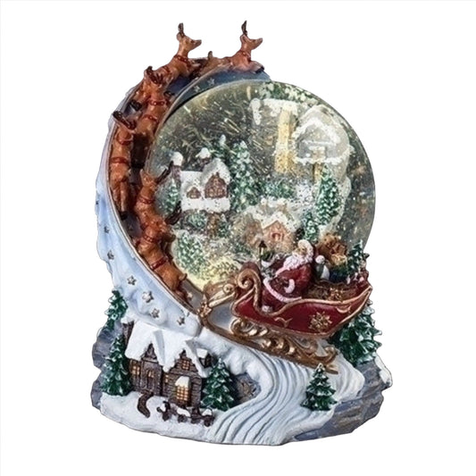 Roman LED Musical Swirl Santa Over Town 120MM Dome