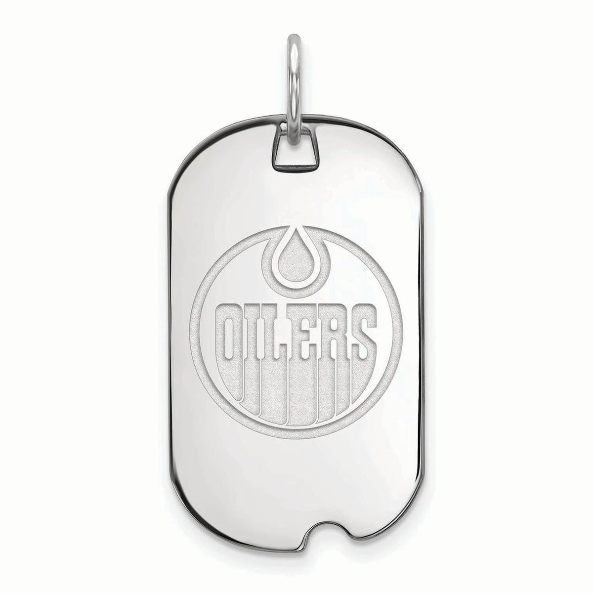Women's Edmonton Oilers Sterling Silver Small Dog Tag