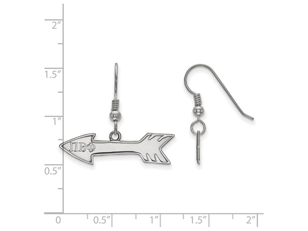 Sterling Silver Official Licensed Greek Sororities Pi Beta Phi (???) Medium Dangle Earrings