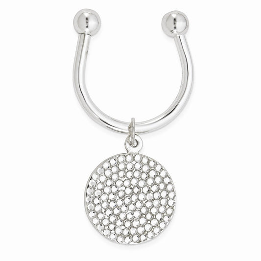 Circle Swarovski Crystal Key Ring - Engravable Personalized Gift Item