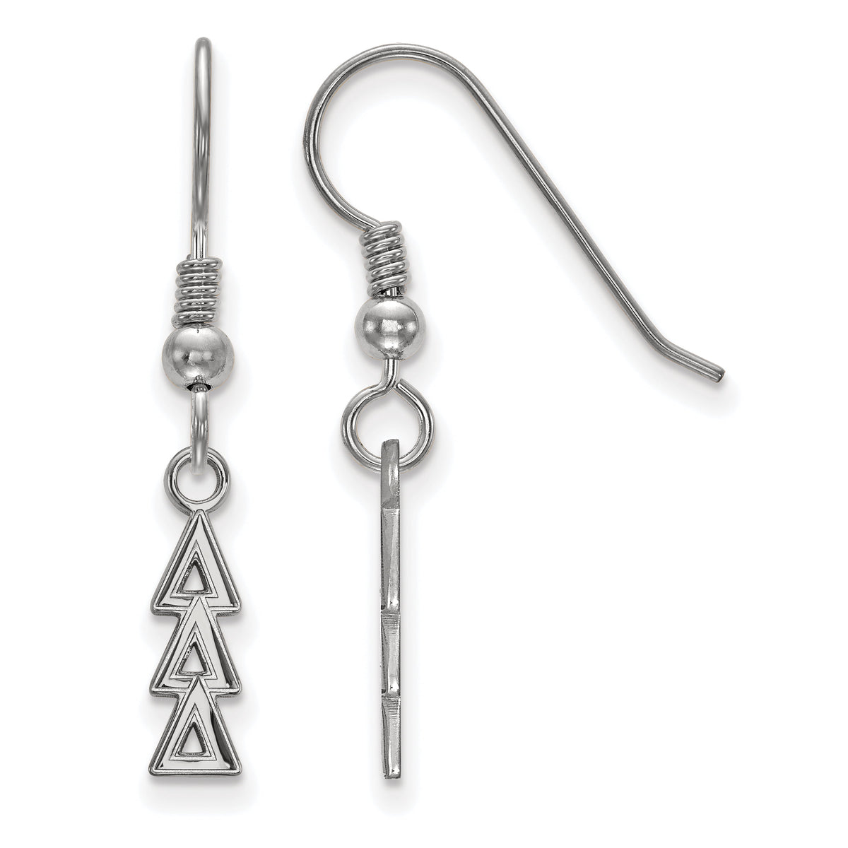 Sterling Silver Official Licensed Greek Sororities Delta Delta Delta (???) Small Dangle Earrings