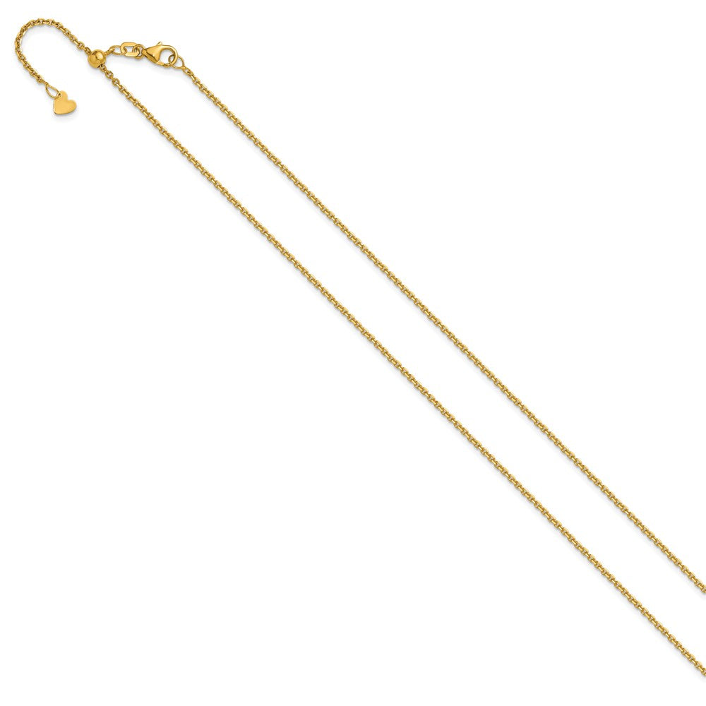 14K Adjustable  1.4mm D/C Cable Chain