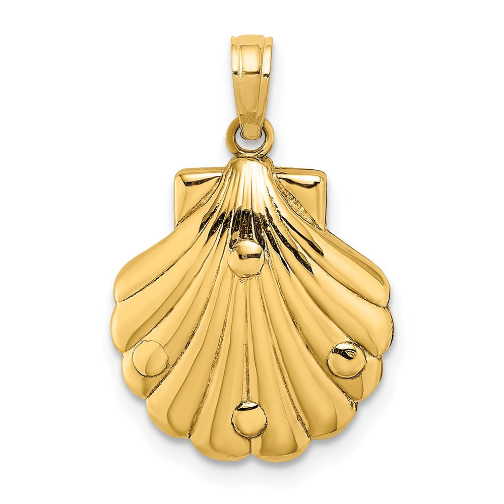 14K Reversible Palm Trees in Shell Charm