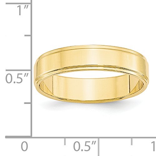 10k Yellow Gold 5mm Flat with Step Edge Wedding Band Size 11