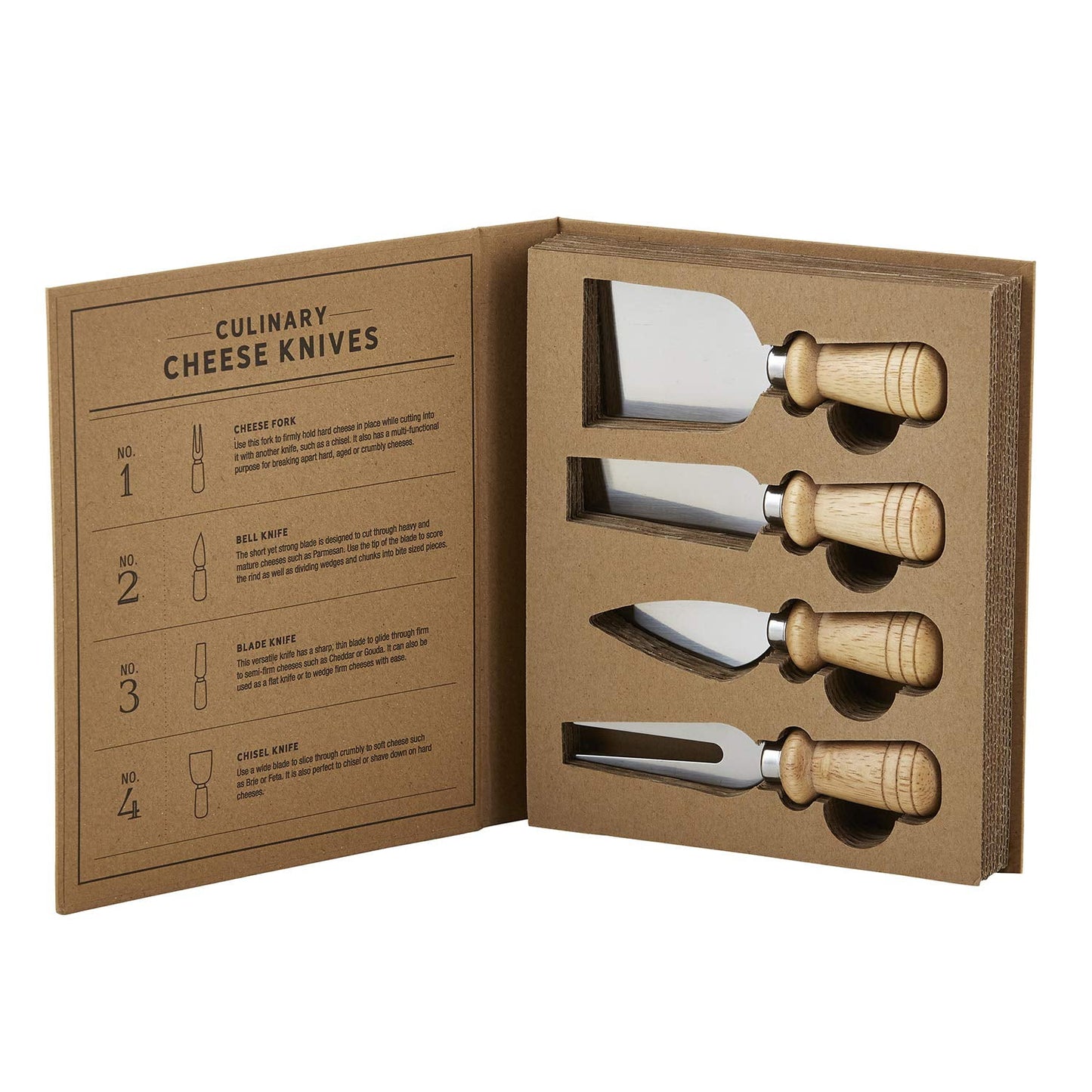 Culinary Cheese Knives 8 x 6.5 Cardboard Book Set