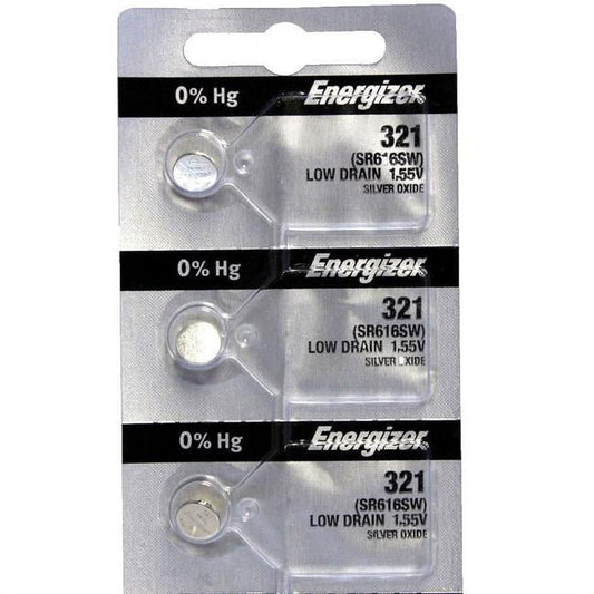 Pkg/(5) Type 321 Energizer Watch Batteries Tear Strip QWB321