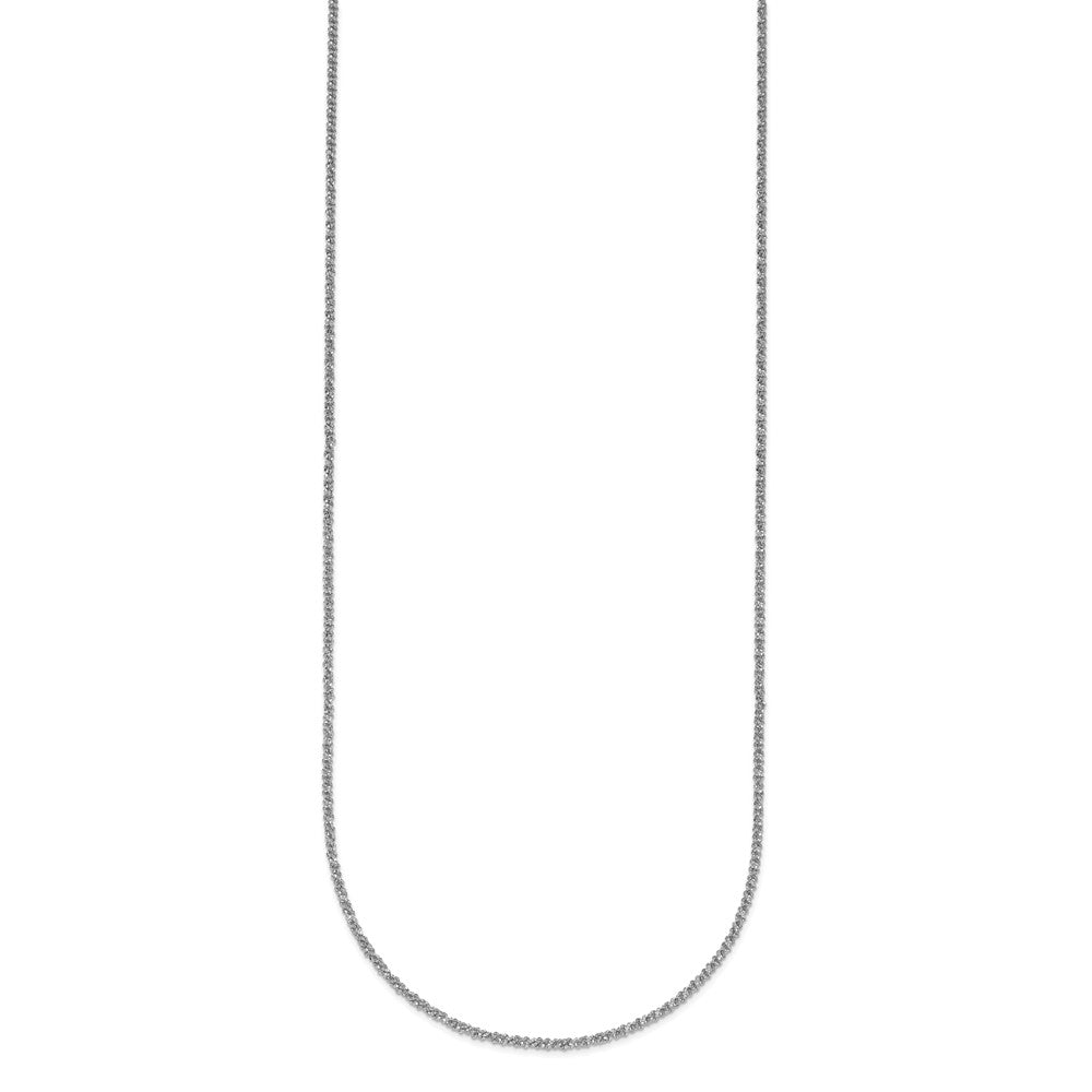 Sterling Silver Platinum-plated Fancy Glitter 18 inch with a 2 inch extention  Italian Rope Chain