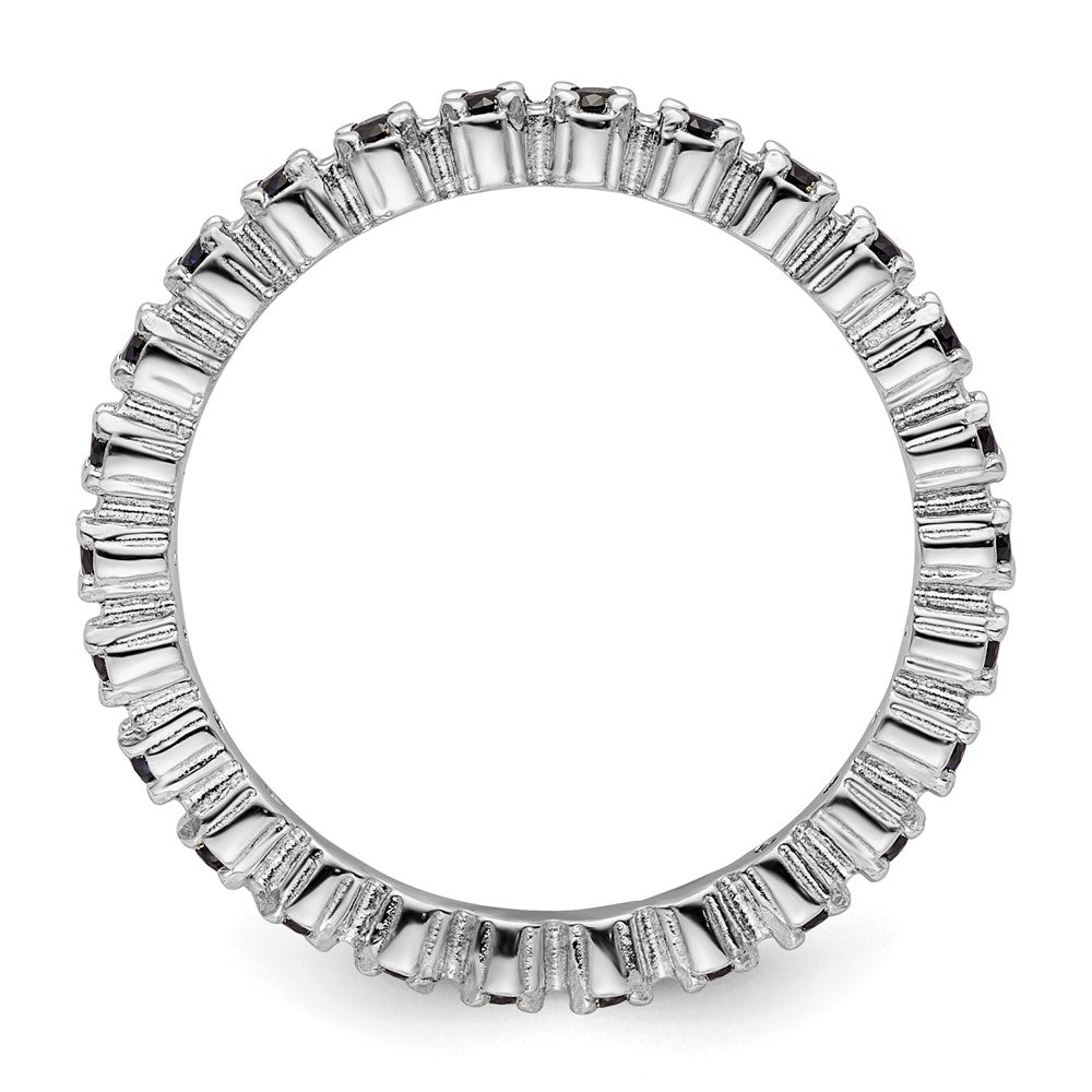 Sterling Silver Stackable Expressions Created Sapphire Ring Size -10