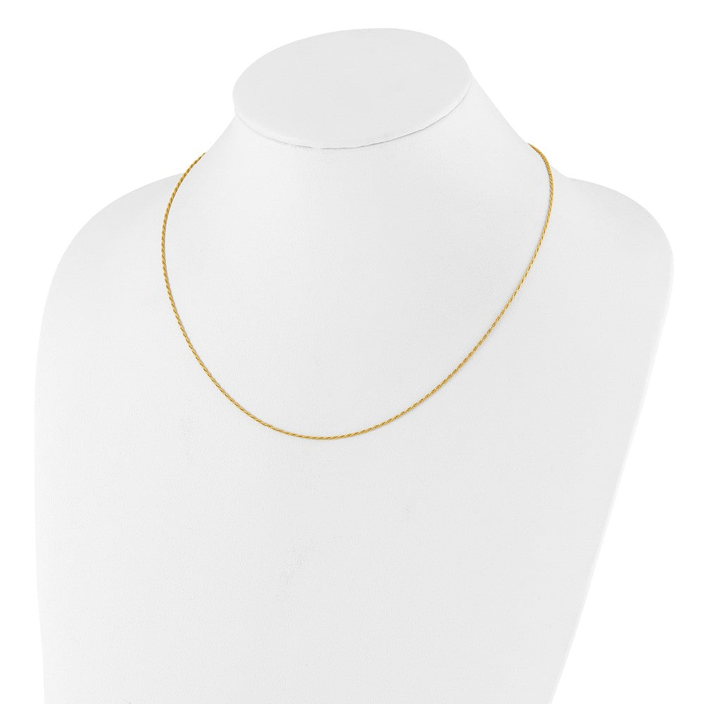 Sterling Silver Gold-plated Adjustable 1.2mm D/C Rope Chain