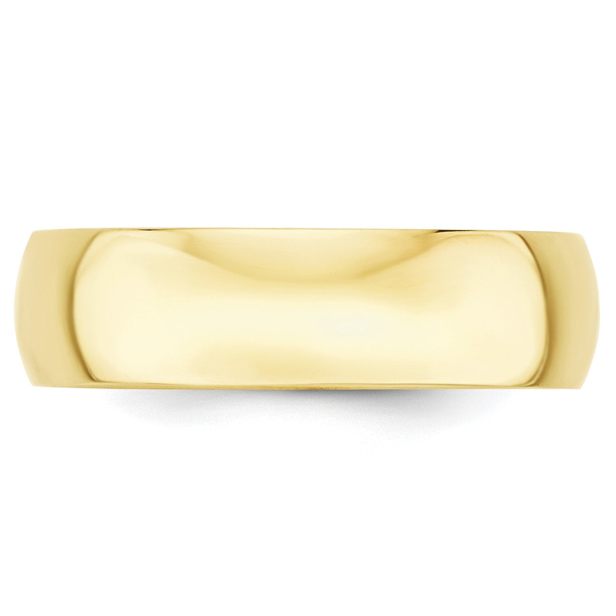 10k Yellow Gold 6mm Lightweight Half Round Wedding Band Size 11