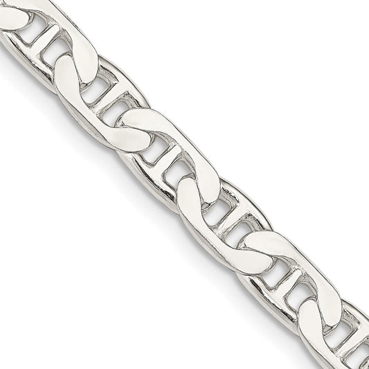 Sterling Silver 6.5mm Flat Anchor Chain 26 Inches