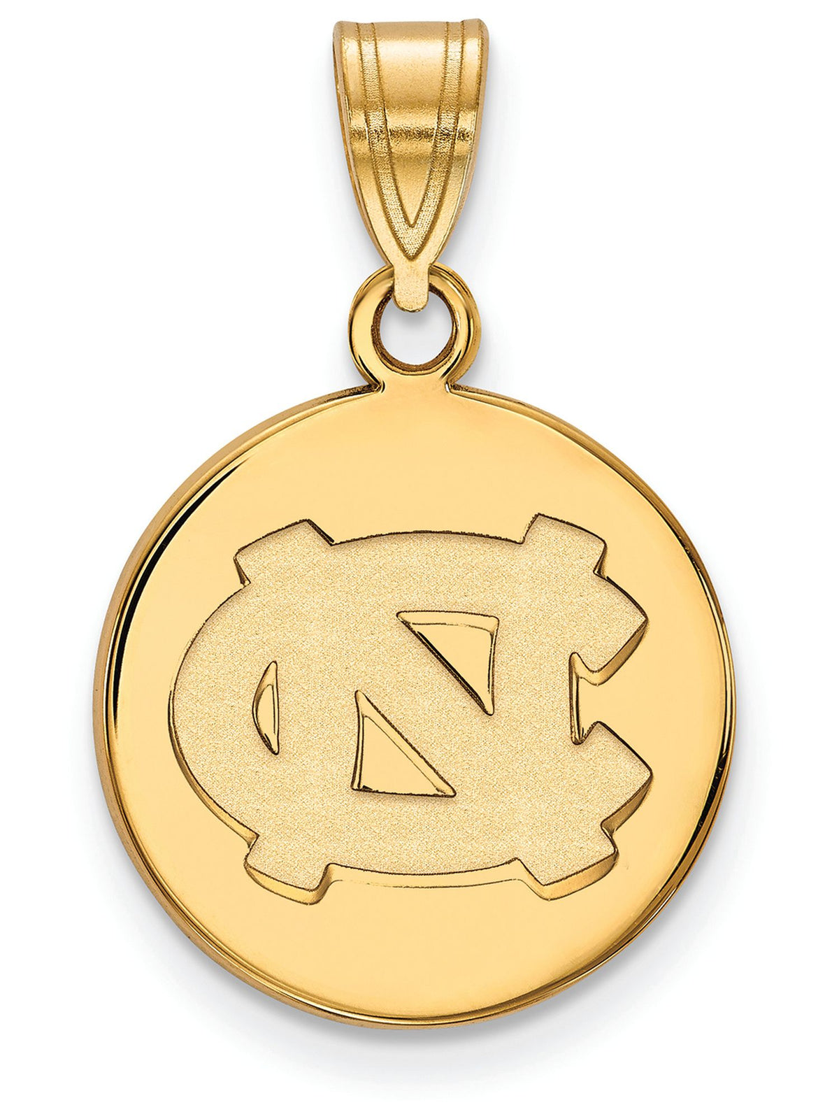 14k Gold Plated Silver North Carolina Medium Disc Pendant