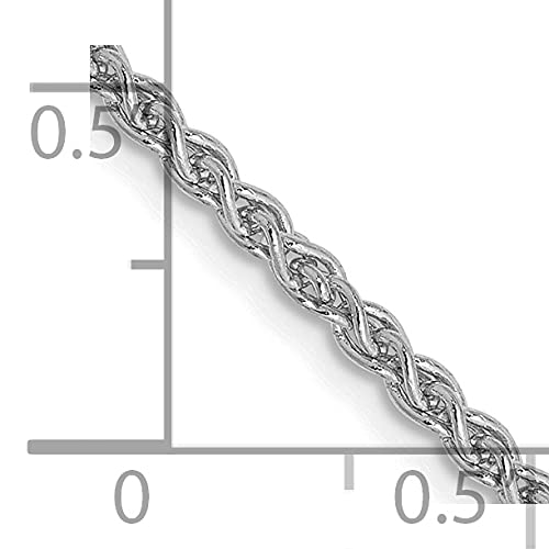 14K White Gold 22 inch 2.1mm Spiga with Lobster Clasp Chain