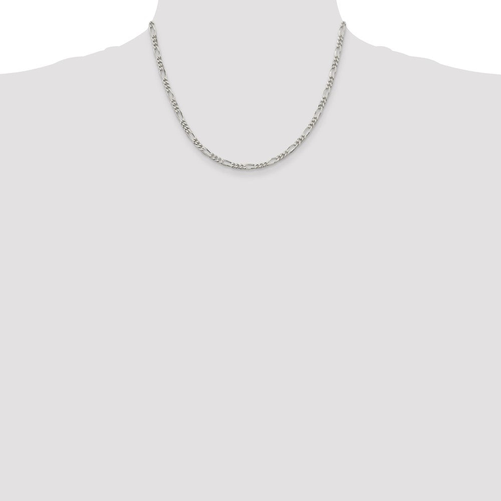 Sterling Silver 3.5mm Figaro Chain 18 Inches