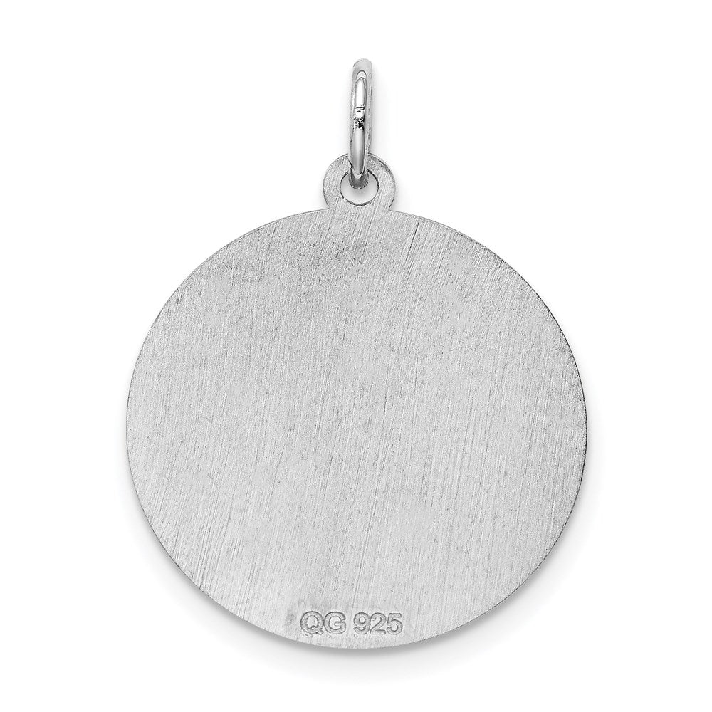 Sterling Silver Rhodium-plated Brocaded Letter I Initial Charm