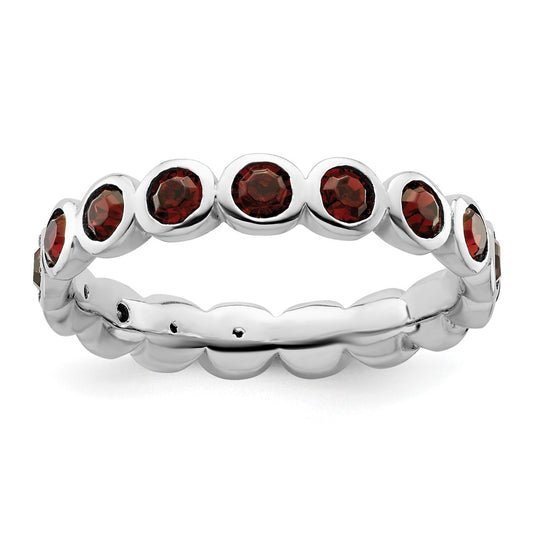 Sterling Silver Stackable Expressions June Crystal Ring Size -5