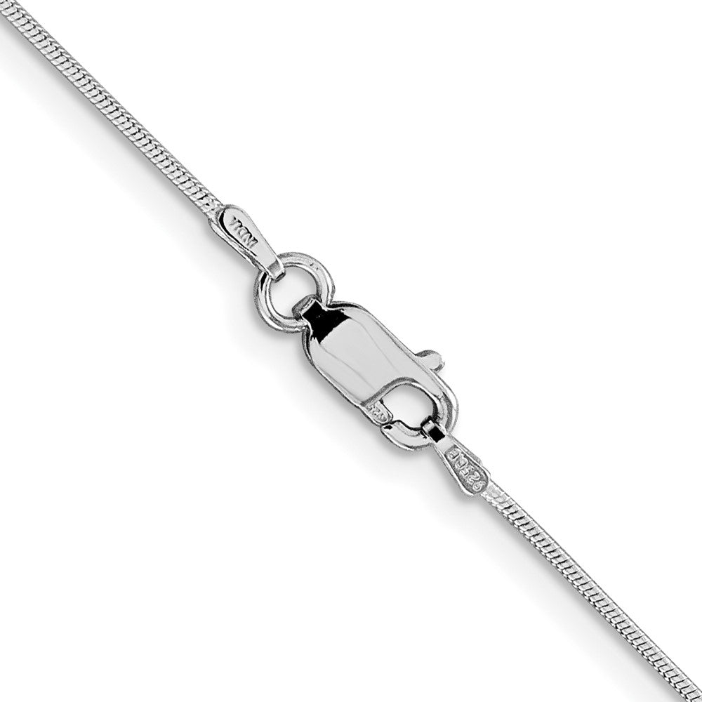 Sterling Silver Rhodium-plated .8mm Round Snake Chain 18 Inches