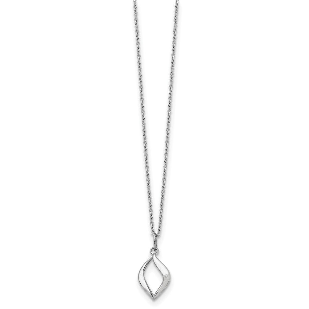 White Ice Sterling Silver Rhodium-plated 18 Inch Diamond Necklace with 2 Inch Extender 18 Inches
