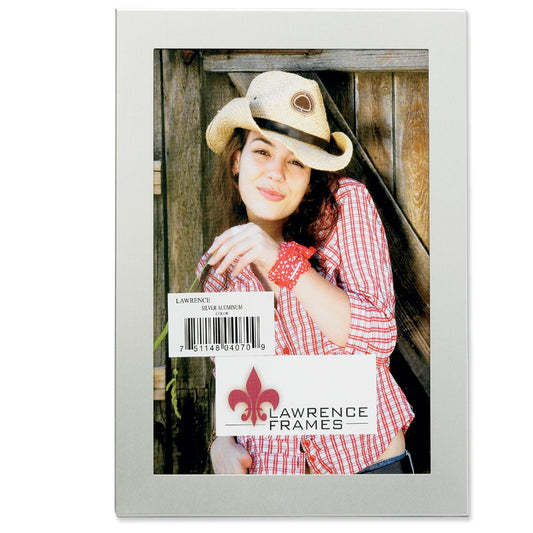 Lawrence Frames Brushed Silver 4x6 Metal Picture Frame