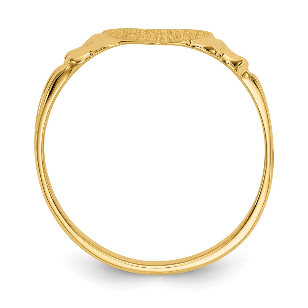 14k 8.0x8.5mm Closed Back Children's Heart Signet Ring Size 5