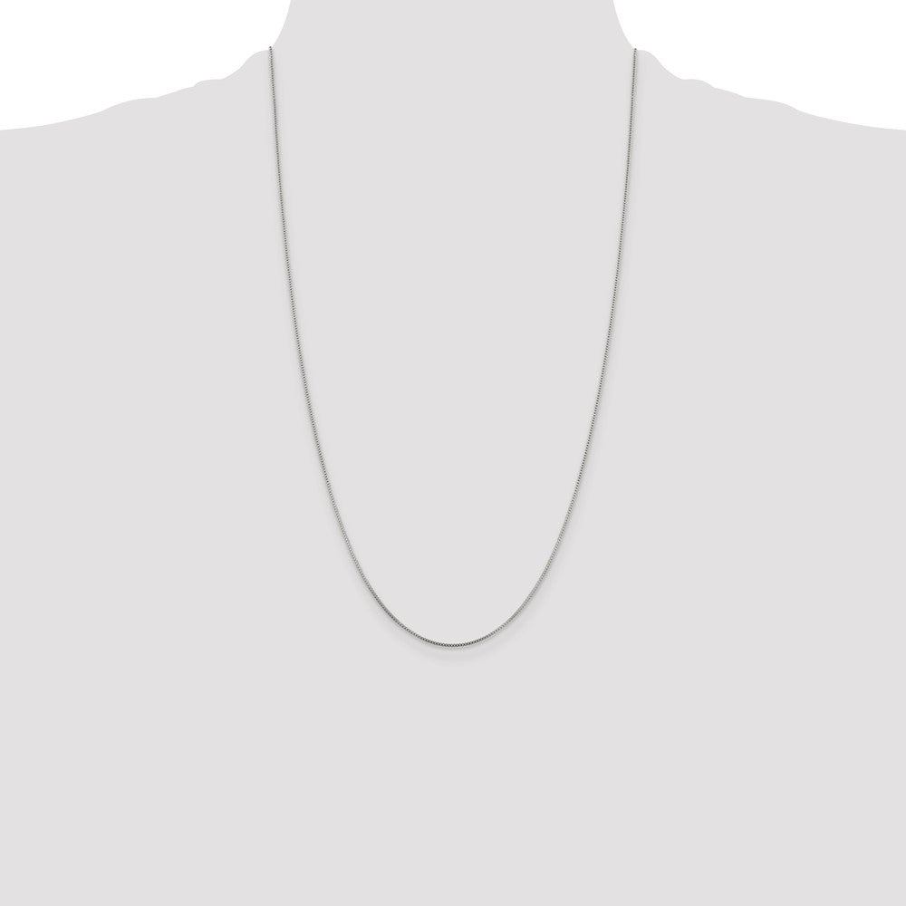 Sterling Silver Rhodium-plated .8mm Box Chain 26 Inches