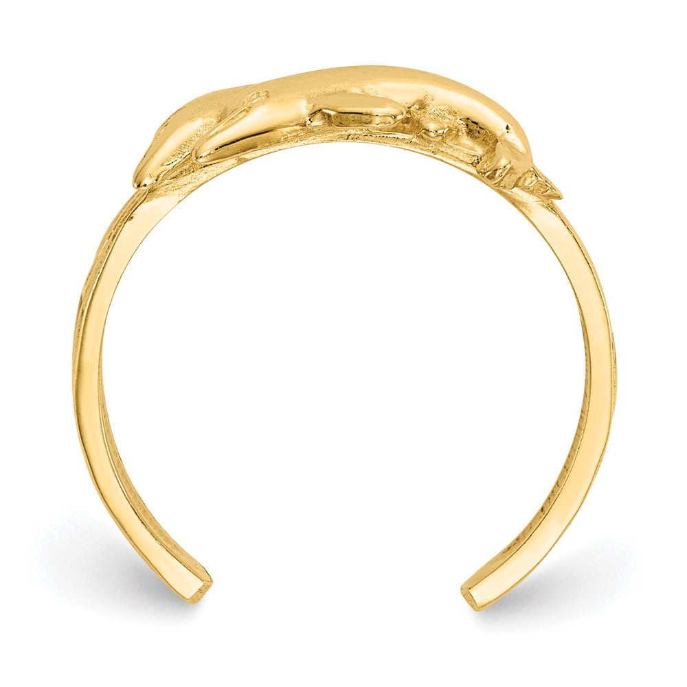 14k Gold Dolphin Toe Ring