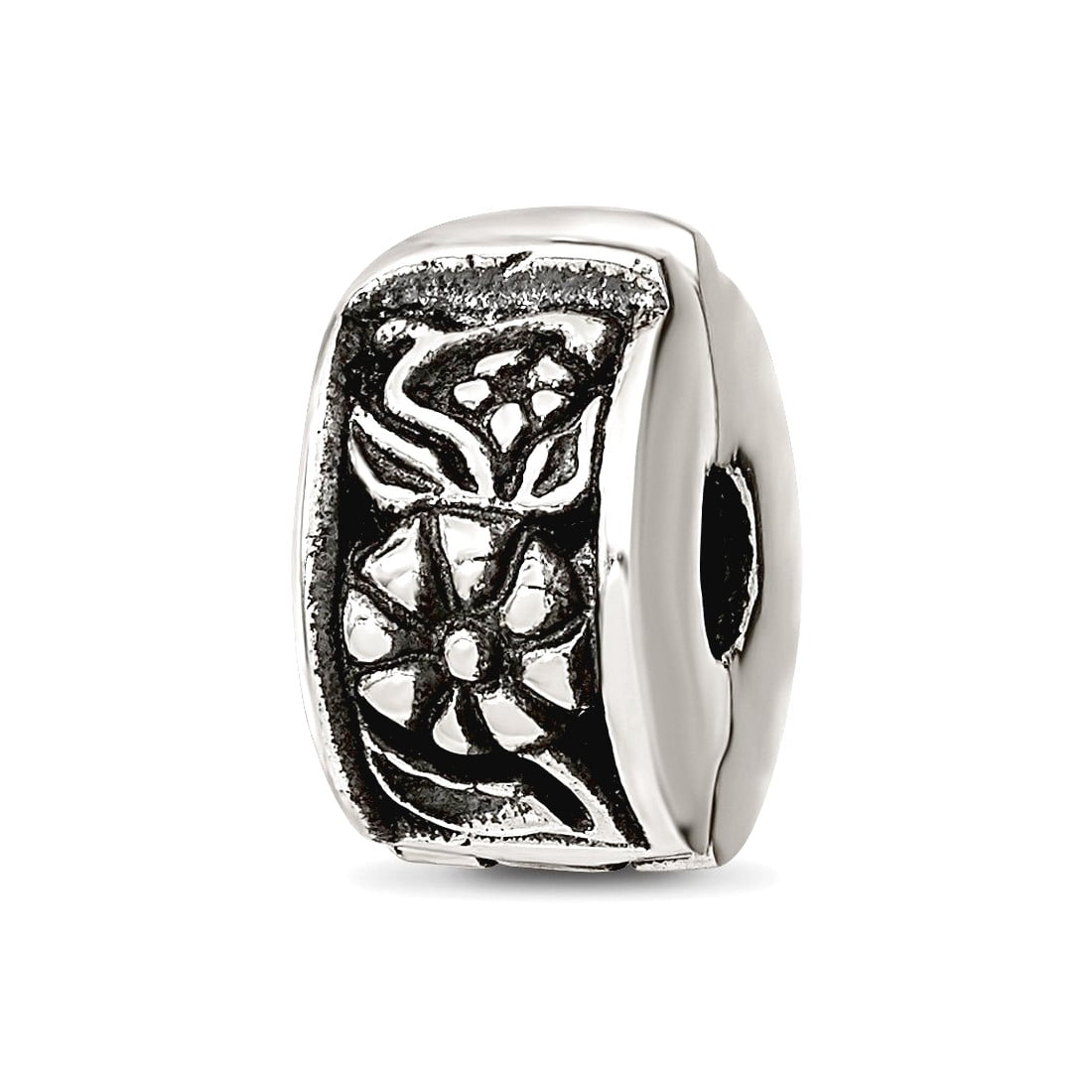 Sterling Silver Reflections Hinged Floral Clip Bead