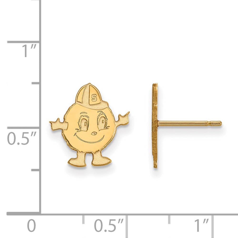 Sterling Silver Gold-plated LogoArt Syracuse University Mascot Small Post Earrings QGP029SYU