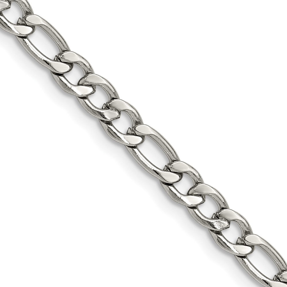 Chisel Stainless Steel Polished 4.5mm 20 inch Figaro Chain