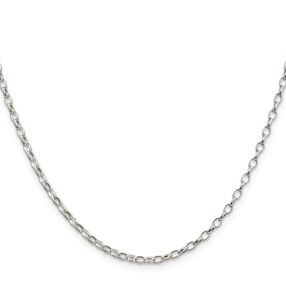 Sterling Silver 2.5mm Oval Fancy Rolo Chain 22 Inches