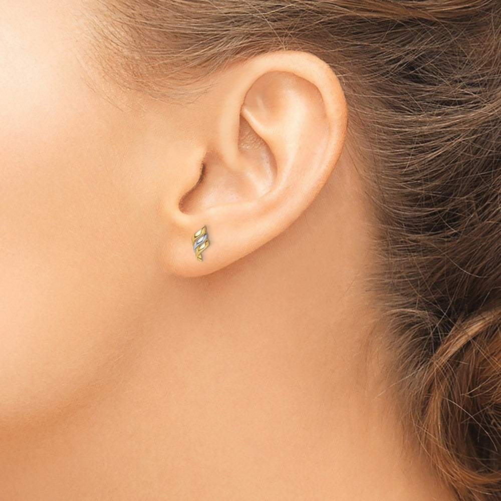 14k w/Rhodium Madi K Swirl Post Earrings